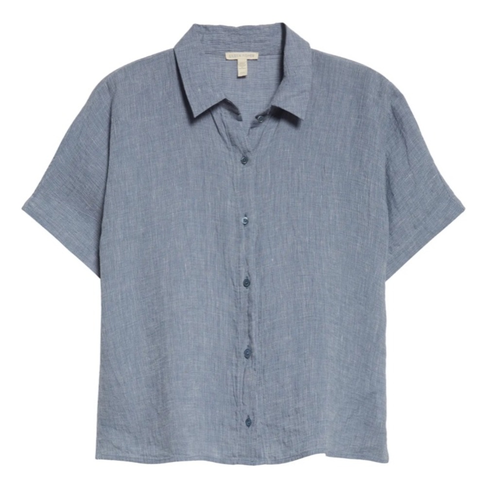 Eileen Fisher Linen Short Sleeve Top